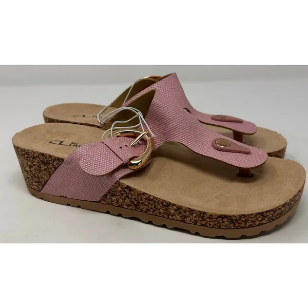 CL by Laundry Women's Pink Cork Wedge Thong Sandals Size‎ 7 1/2 - Image 3