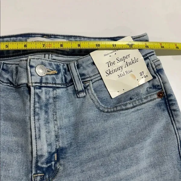 Abercrombie & Fitch Light blue The super Skinny Ankle Jeans NWT - Image 8