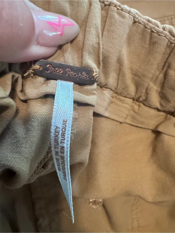 Free People Casual Cropped Jogger Pants- Tan - Large - Image 6