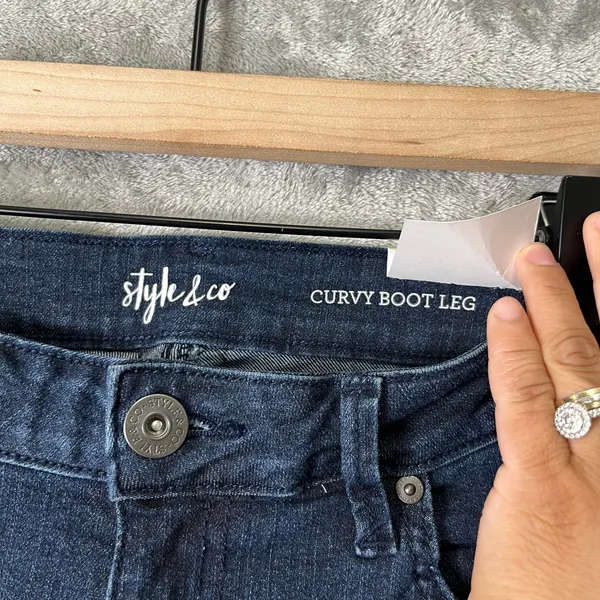 Style & Co Curvy Straight‎ Leg Jeans Low Rise 4L New Blue Cowboy Rodeo - Image 3