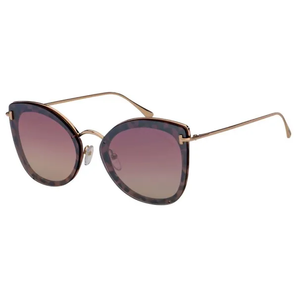 TOM FORD Charlotte Sunglasses Cat-Eye Brown Gold Tortoiseshell Gradient Lenses - Image 8