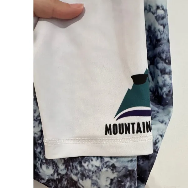 Mountain Cognito Pow Mountain Print Patterned Leggings Women Medium Outdoor Ski - Image 7