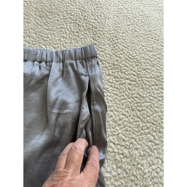 Madewell Straight Leg Full Length Pants in Satin Dusk Grey Size M (#4) - Image 6