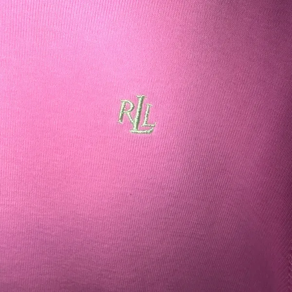 Lauren Ralph Lauren Womens Size Large Pink Short Sleeve Emboridered Logo Shirt - Image 3