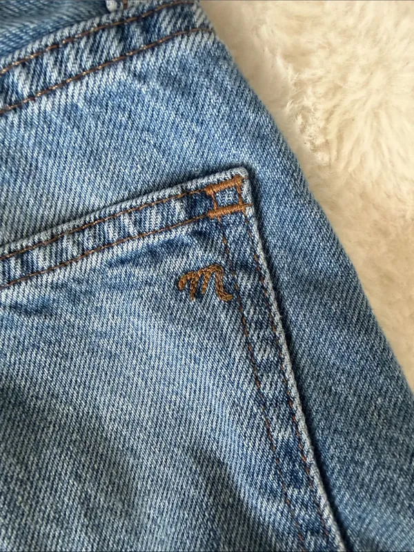 Madewell Light Blue High-Rise Denim Shorts - Image 4