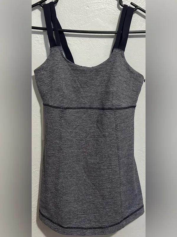 Lululemon Active Strength Gray and Dark Purple Tank Top Size 4 - Image 3