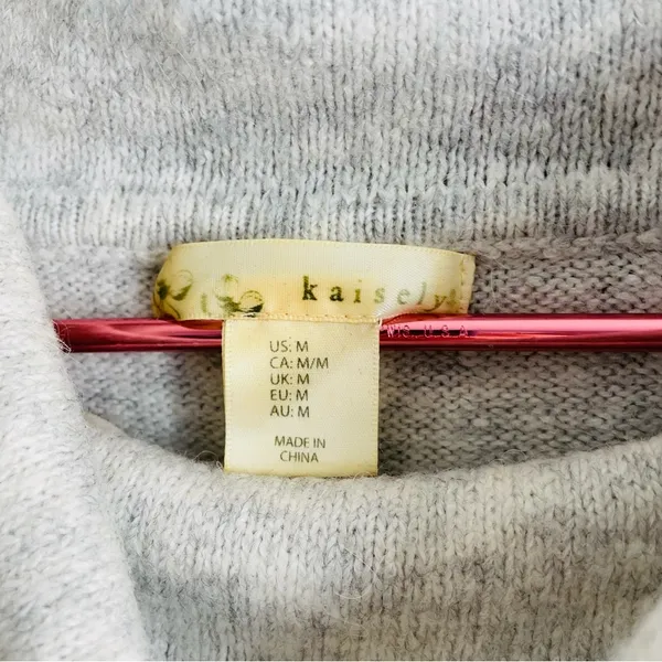 Anthropologie Kaisley Alpaca Blend Oversized Cowl Neck Sweater Grey size M - Image 8