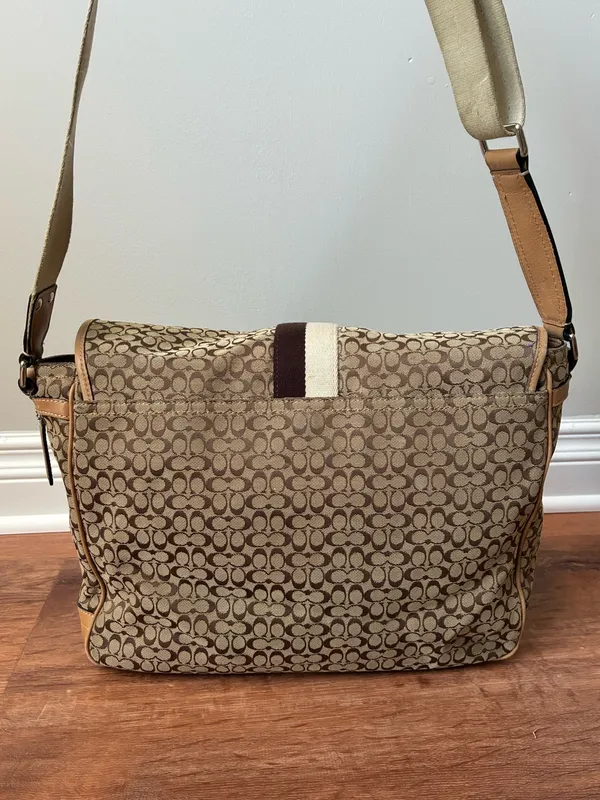 Coach Signature Voyager Cross Body Messenger Bag F70183 Jacquard / Leather - Image 5