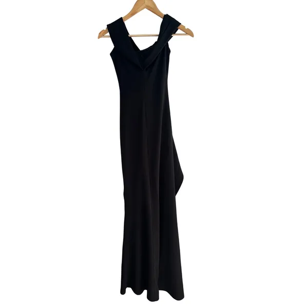 Babyboo Joyce Maxi Dress Black Off Shoulder Ruched Formal Gown XS NWT - Image 2
