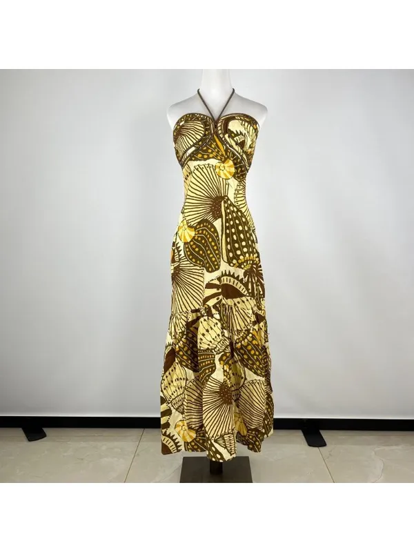 NWOT Farm Rio Sand Shell Linen Maxi Dress Size S - Image 2