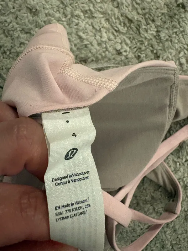 NWT Lululemon Energy High Neck Longline Bra *Zip in Pink. Size 4 - Image 3