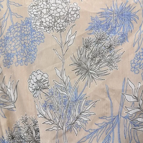 Lulus Subtle Romance‎ Beige Blue Floral Ruffle Flutter Sleeve Midi Dress Size XL - Image 8