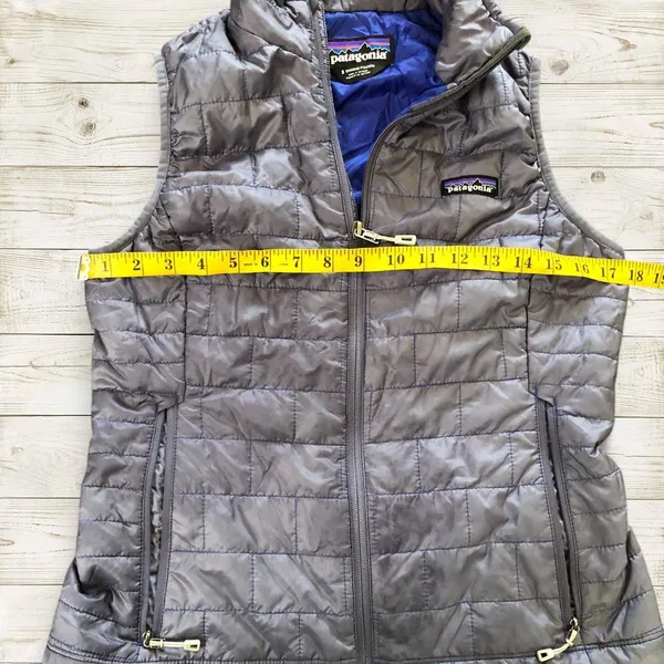 Patagonia Nano Puff Jacket Vest Quilted Primaloft Insulated Puffer Gilet Bodywarmer Gray Sz S Measurement in pics - Image 4
