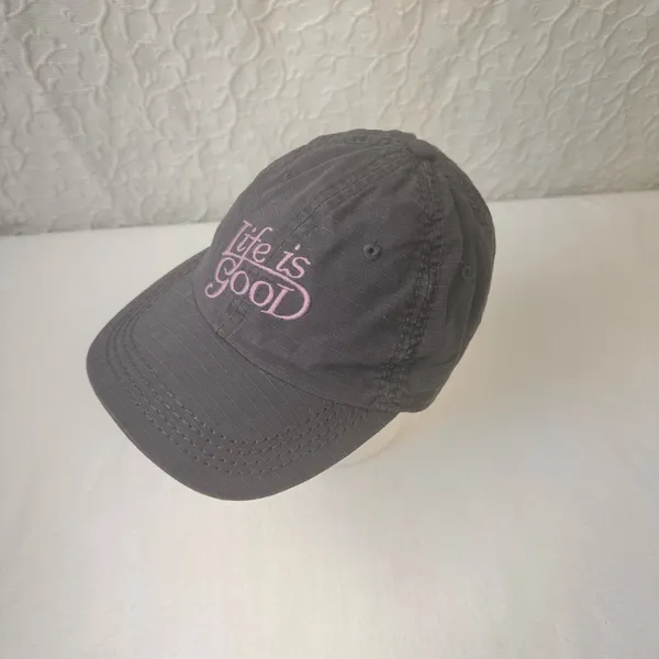 Life Is Good Hat One Size Gray Women's Baseball Cap Embroidered Lightweight - Image 4