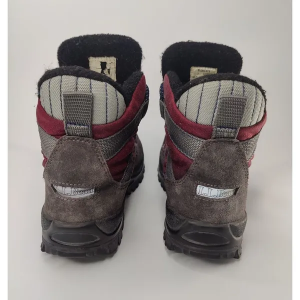 Vintage L.L bean Gray burgundy boots womens sz 7 - Image 4