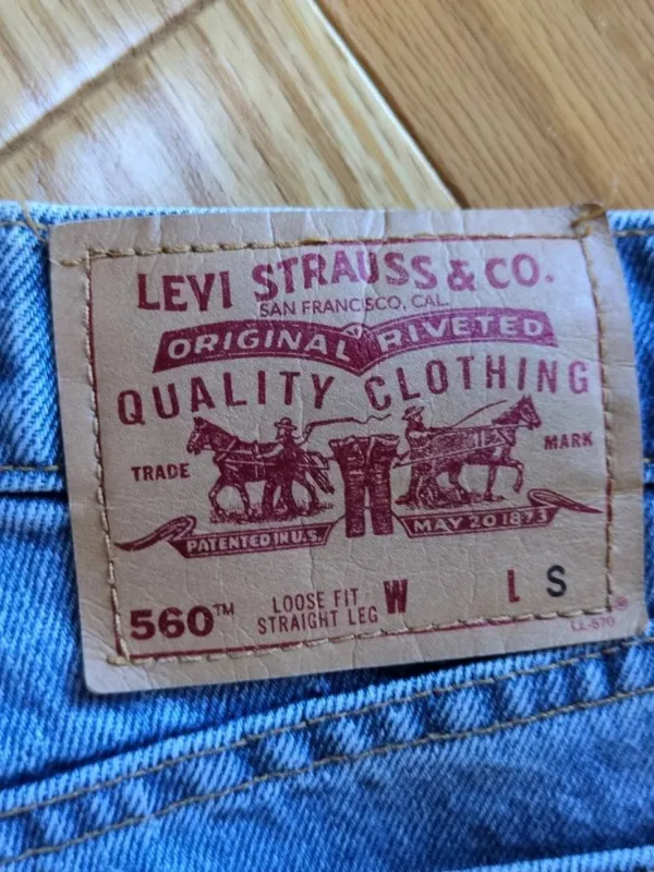 VTG 90s Levi's 560 Loose Fit Straight High Rise Jeans USA Size 9 JR S (27x31) - Image 6