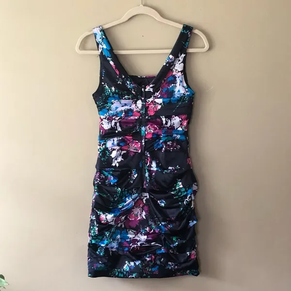 EXPRESS Draped Floral Cocktail Dress Sz 2 - Image 5