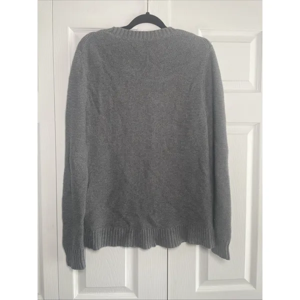 J.Crew Mercantile Garter‎ Stitch Sweater Womens Size M Gray Cotton Merino Wool - Image 5