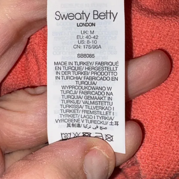 Sweaty Betty After Class Relaxed Hoodie Coral Pink Thumbhole Pocket Athleisure‎ - Image 8