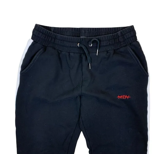 Maniere De Voir Black Side Stripe Jogger Sweatpants Streetwear Lounge XL - Image 2