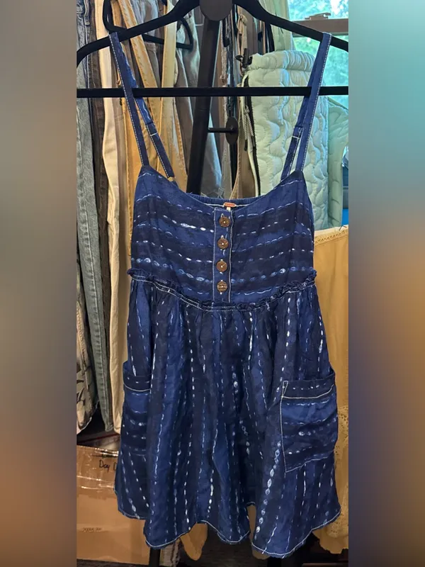 NWT Free People Ocean Ave Romper - blue combo indigo - XS - Image 7