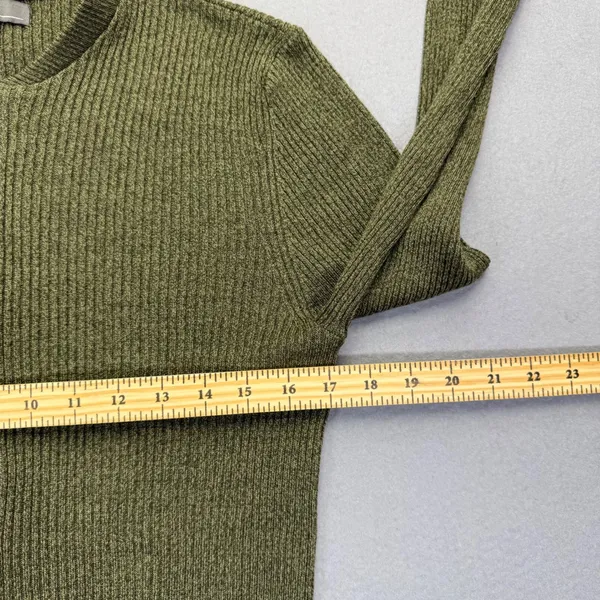 ASOS Womens Olive Green Ribbed‎ Full Zip Cardigan Sweater Size L - Image 5