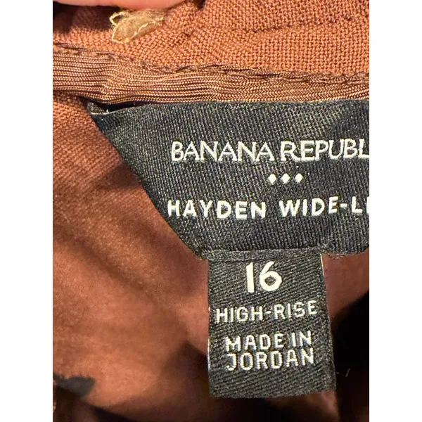 Banana Republic Hayden Wide-Leg Pant Brown 16 Womens High Rise NEW - Image 9
