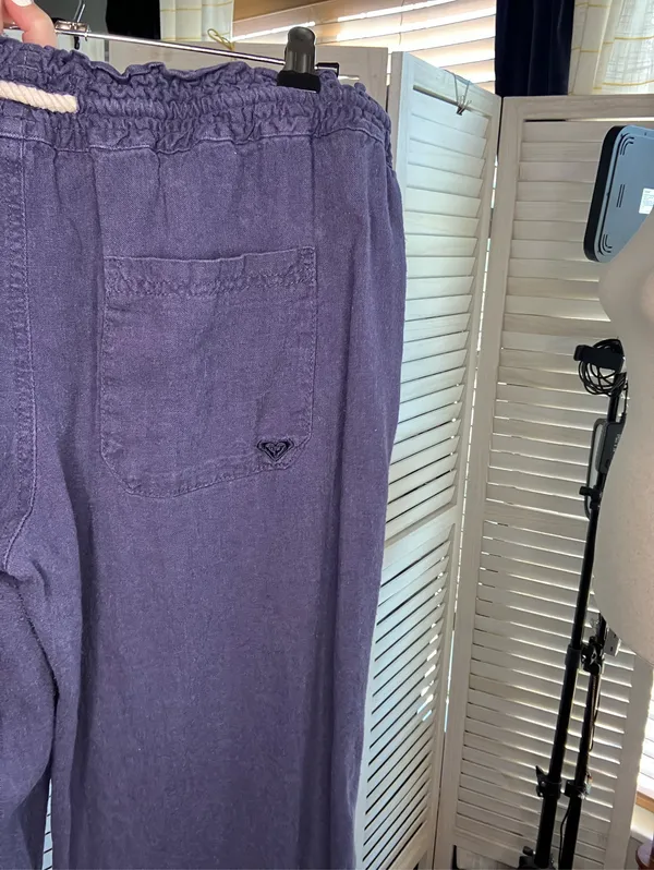 Roxy Pants Linen Beach Blue xl - Image 2