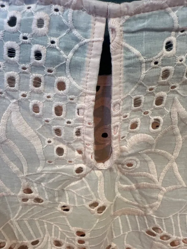 Acemi M Pink Eyelet Embroidered Babydoll Tunic Top Boho Cottagecore - Image 8