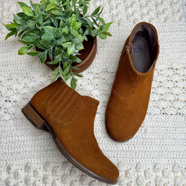 EARTH Women's 9 Buxton Suede Leather Ankle Boot Shoe Cognac Brown - Image 3