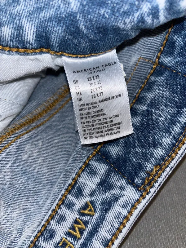 American Eagle Flex Straight Leg Whitewashed Jeans - Image 3