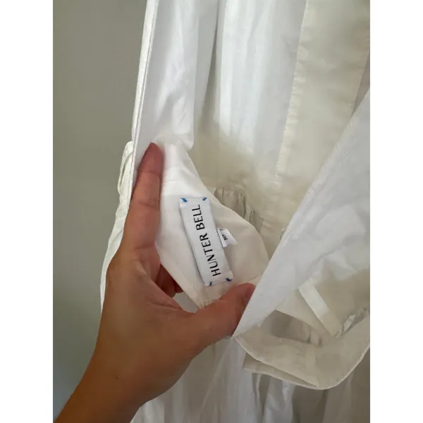 HUNTER BELL Cleo Fitter Maxi Dress in Bright White Size 10 - Image 6