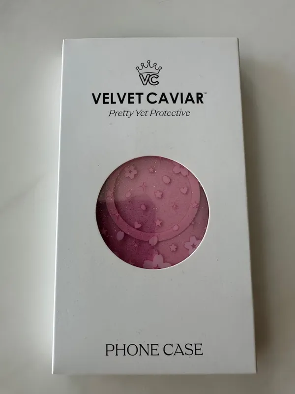 Velvet Caviar Pink Cherry Blossom Glitter Phone Case iPhone 16 Pro - Image 3