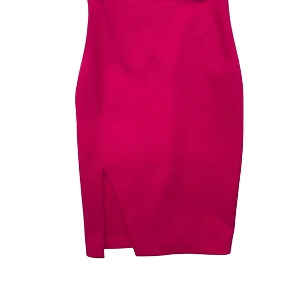 Likely Fuchsia Pink One‎ Shoulder Sheath Bodycon Party Chic Dress Slit Size 8 - Image 5