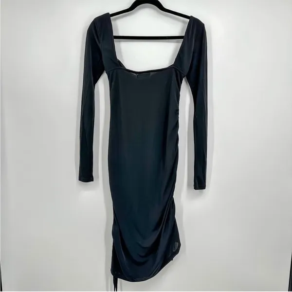 Tiger Mist Black Porto Long Sleeve Bodycon Ruched Mini Dress NEW SMALL - Image 4