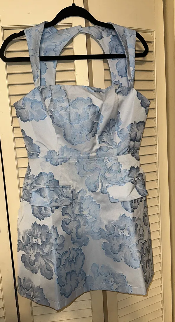 Showpo Kyra Mini Dress Blue Floral - Image 2