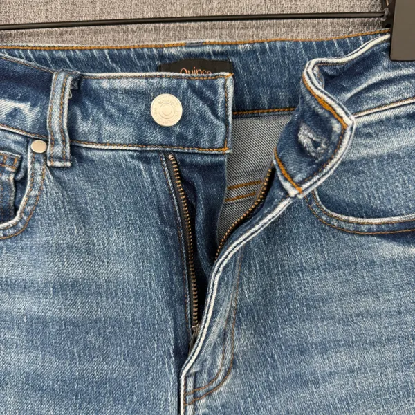 Quince Comfort Stretch High Rise Cropped Wide Leg Denim Jeans Atlantic Blue 25 - Image 4