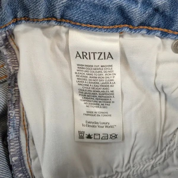 Denim Forum Aritzia Joni High Rise Flare Jeans Blue Medium Wash 28 DW1663 - Image 4
