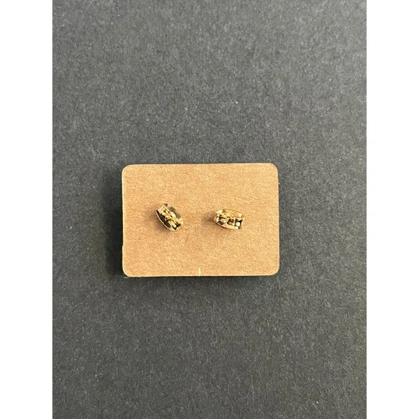Halloween Pumpkin Face Star Stud Earrings Gold Tone Round Cabochon Women - Image 2