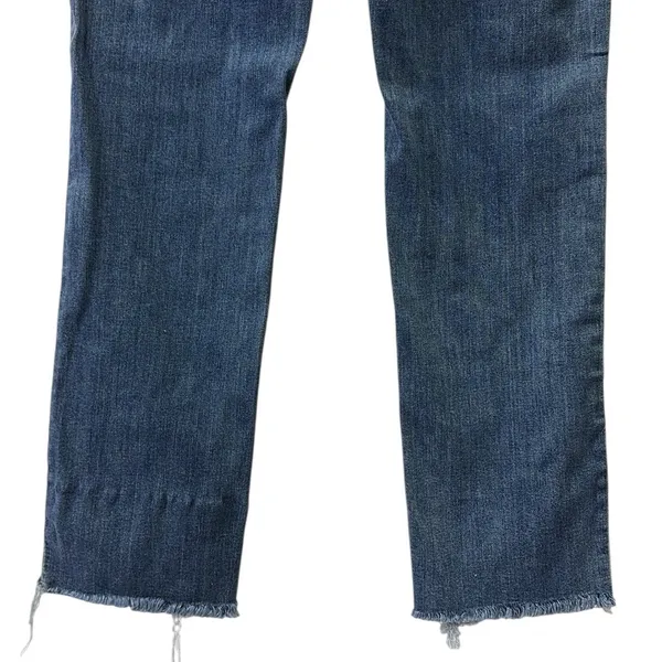 Ana Straight Leg Raw Hem Mid Rise Medium Wash Blue Jeans Womens 12 - Image 7