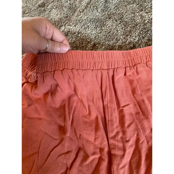 ANRABESS Linen Rayon Blend High Waisted Casual Summer Shorts Lounge Coral Beach - Image 4