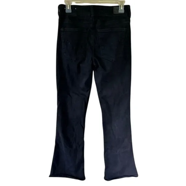 American Eagle Next Level Stretch Black Flare Jeans 6 Regular Double Button - Image 4