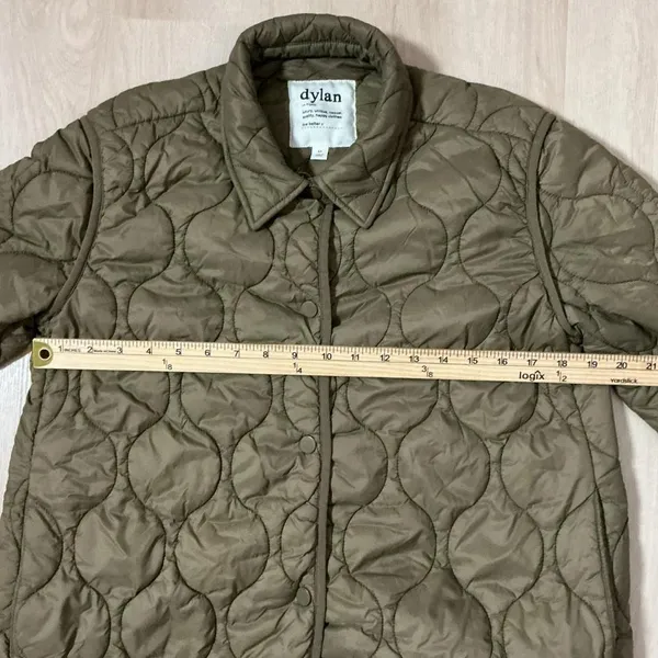 Dylan Los‎ Angeles Quilted Puffer Button Up Jacket Brown XS FLAW - Image 5