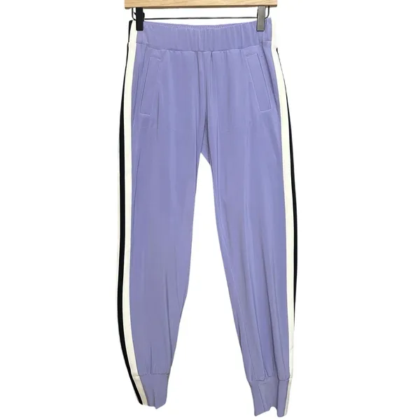 Norma Kamali x REVOLVE Side Stripe Joggers Pants Size XS‎ Violet Purple - Image 2