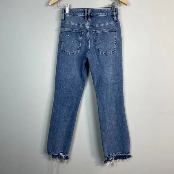 We the Free People‎ Jeans Womens 25 Blue Distressed Cropped Button Fly Stretch - Image 5