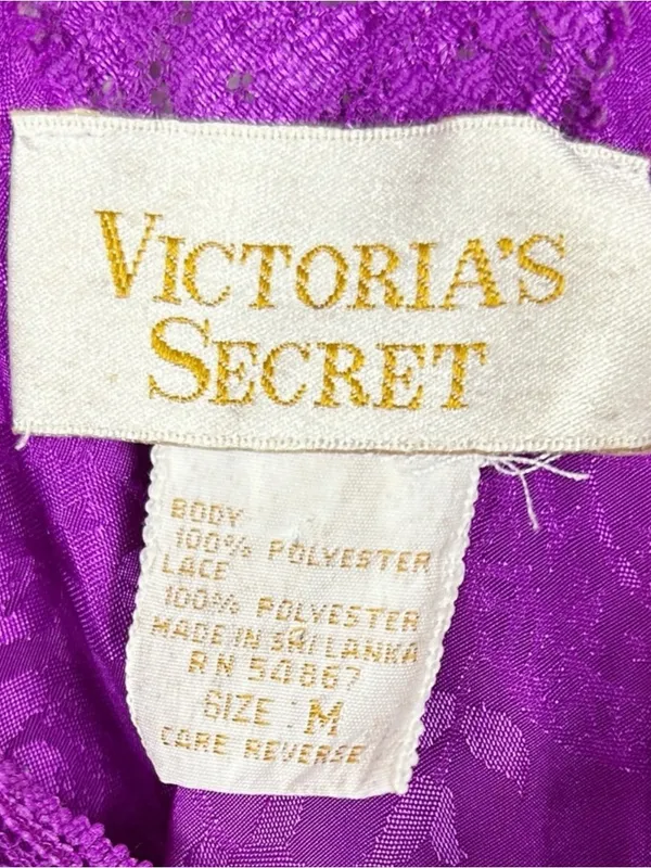 Vintage 90’s Victoria’s Secret gold label nightie négligée purple size M VTG - Image 8