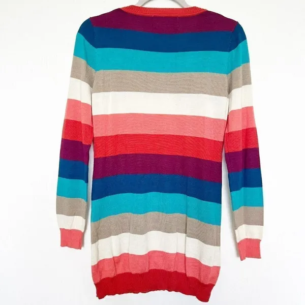 𝅺Vintage wool sweater dress SMALL pink blue Long Sleeve comfy cozy Hippie - Image 7