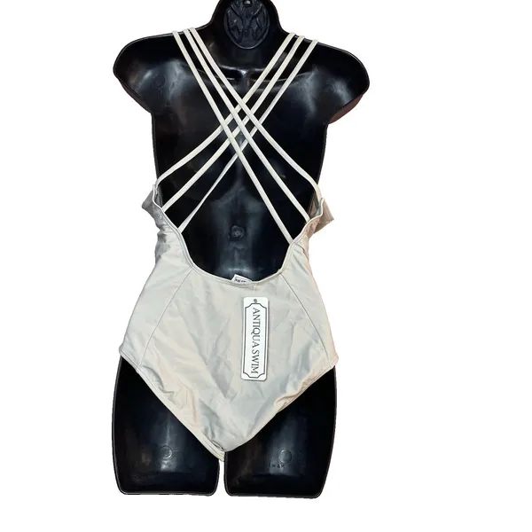 Antiqua Swim NWT Size Large One Piece Stretch Deep‎ V Beach Pool Travel Swimsuit - Image 2