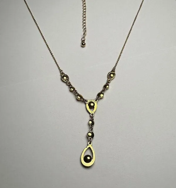 NR By Avon Rhinestone Gold Tone Y Drop Lariat Chain Necklace Adjustable - Image 6