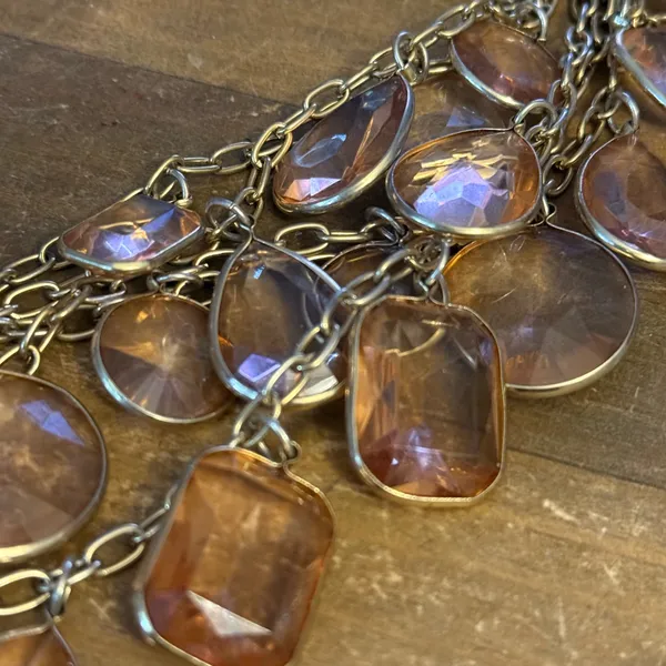 J.Crew multi chain chunky amber stones statement necklace - Image 4